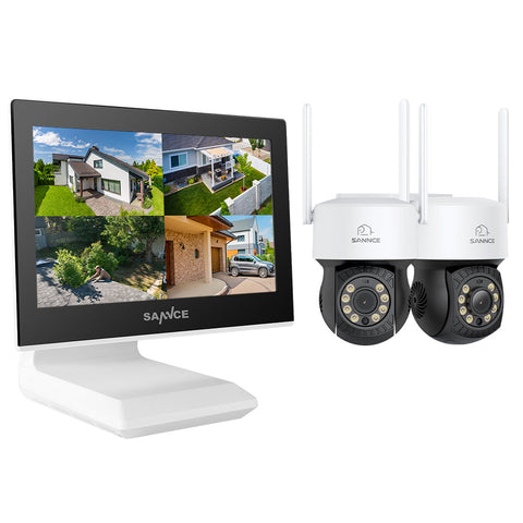 2K PT 10-Kanal NVR mit 3MP drahtlosem Pan& Tilt kamerasystem, 10.1" LCD-Monitor, Pack aus 2 Kameras, 66 FT Nachtsicht, 33 FT Vollfarbaufnahme, Automatische Verfolgung, drahtloser Sprachdurchsprechanlage, Zwei-Wege-Sprechanlage, kompatibel mit Alexa 2K PT 10-Kanal NVR mit 3MP drahtlosem Pan& Tilt kamerasystem, 10.1" LCD-Monitor, Pack aus 2 Kameras, 66 FT Nachtsicht, 33 FT Vollfarbaufnahme, Automatische Verfolgung, drahtloser Sprachdurchsprechanlage, Zwei-Wege-Sprechanlage, kompatibel mit Alexa