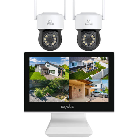 2K PT 10-Kanal NVR mit 3MP drahtlosem Pan& Tilt kamerasystem, 10.1" LCD-Monitor, Pack aus 2 Kameras, 66 FT Nachtsicht, 33 FT Vollfarbaufnahme, Automatische Verfolgung, drahtloser Sprachdurchsprechanlage, Zwei-Wege-Sprechanlage, kompatibel mit Alexa 2K PT 10-Kanal NVR mit 3MP drahtlosem Pan& Tilt kamerasystem, 10.1" LCD-Monitor, Pack aus 2 Kameras, 66 FT Nachtsicht, 33 FT Vollfarbaufnahme, Automatische Verfolgung, drahtloser Sprachdurchsprechanlage, Zwei-Wege-Sprechanlage, kompatibel mit Alexa