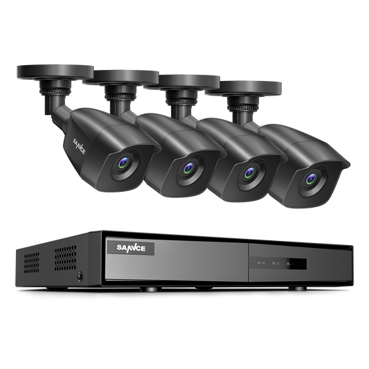 1080p HD 5-in-1 DVR Sicherheitssystem mit 4 100ft Nachtsichtkameras, Smart Motion, Fernzugriff, Smart Playback, IP66 Wasserdicht