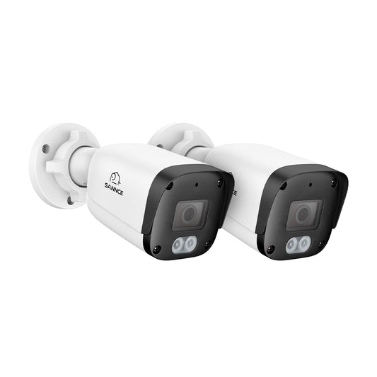 2 STÜCK 5MP Full HD PoE IP-Sicherheitskamera, Nachtsicht, erweiterte Erkennung, IP67 wasserdicht