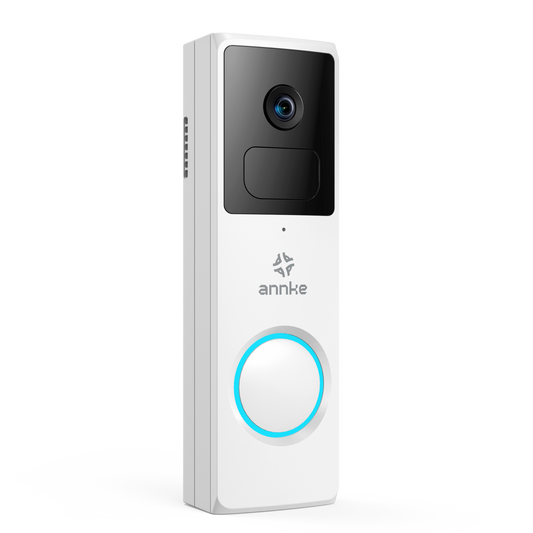 ANNKE 1080P Full HD Wireless Türklingel-Kamera, 148° Sichtfeld, 4800mAh Batterie betrieben, Bewegungserkennung, Zwei-Wege-Audio, Cloud & TF-Karten-Speicher, funktioniert mit Alexa