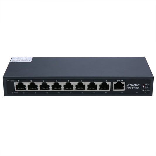 8POE+1FE 9 PORT POE Schalter, Plug-and-Play, energieeffizient, robustes Metallgehäuse, Tisch- oder Wandmontage