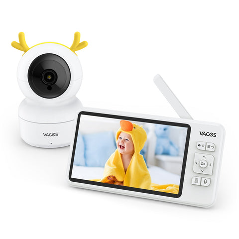 Vacos 720p Babyphone Video-Überwachungsgerät, 5 Zoll LCD Bildschirm mit HD Baby Monitor 1280*720p