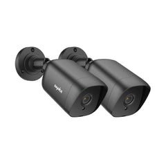 2 Stück 5MP Full HD Bullet Überwachungskamera Set, kabelgebunden, Rund-um-die-Uhr-Überwachung, 100ft Nachtsicht, IP66 Wasserdicht, Schwarz