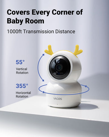 Vacos 720p Babyphone Video-Überwachungsgerät, 5 Zoll LCD Bildschirm mit HD Baby Monitor 1280*720p