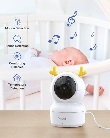 Vacos 720p Babyphone Video-Überwachungsgerät, 5 Zoll LCD Bildschirm mit HD Baby Monitor 1280*720p
