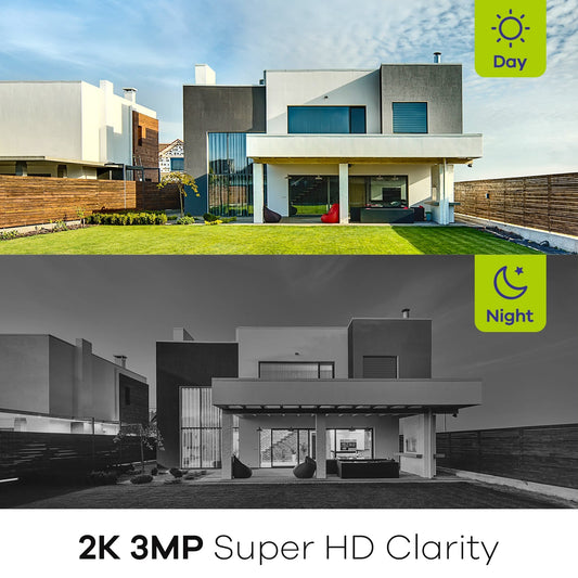 3MP 10-Kanal drahtloses Sicherheitssystem, 5MP NVR, Audioaufnahme, IP66-wasserdicht, intelligente AI-Personenerkennung, kompatibel mit Alexa