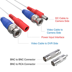 100/150 Fuß (30/45 Meter) 2-in-1-Videostromkabel
