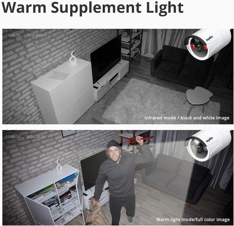 SANNCE WLAN Überwachungskamera Set 8CH NVR und 4X 2MP IP WiFi Überwachungskamera Aussen Wetterfest Videoüberwachung System, Personenerkennung, unterstützt Alexa