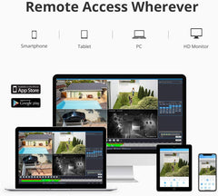 Zertifiziert überholt SANNCE WLAN Überwachungskamera Set 8CH NVR und 4X 2MP IP WiFi Überwachungskamera Aussen Wetterfest Videoüberwachung System, Personenerkennung, unterstützt Alexa