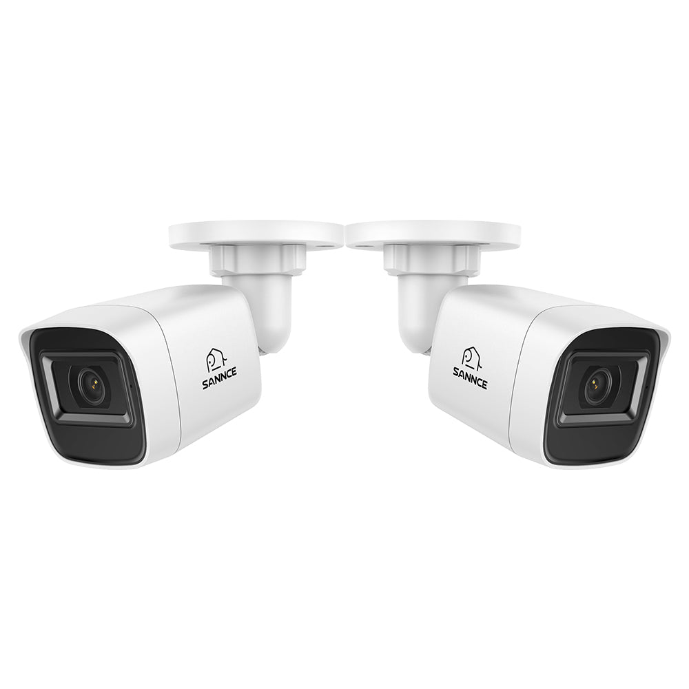 2MP 2 Stück Outdoor Bullet CCTV Kameras, intelligente Erkennung von Personen/Fahrzeugen/Bewegungen (2-Pack）