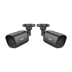 2 Stück 5MP Full HD Bullet Überwachungskamera Set, kabelgebunden, Rund-um-die-Uhr-Überwachung, 100ft Nachtsicht, IP66 Wasserdicht, Schwarz