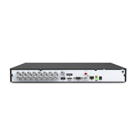 4K 16 Channel Hybrid 5-in-1 Digital Video Recorder, Human & Vehicle Detection, H.265+, Dual Hard Drive Bays, Line Crossing Detection, Intrusion Detection & Motion Detection
