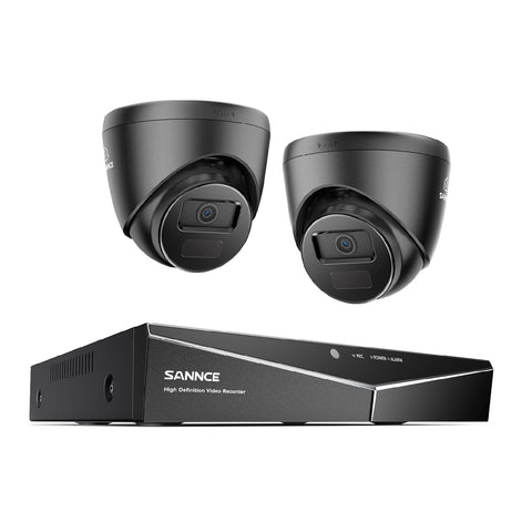 1080p 4CH kabelgebunde Überwachungskamera & DVR  Set, 2 Stück CCTV Kamera für Außen, Intelligente Bewegungserkennung, E-Mail Alarm