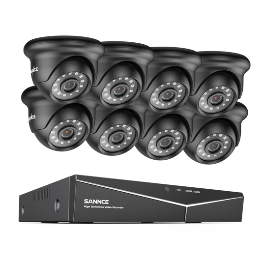 Zertifiziert überholt 1080P 8 Kanal PT Sicherheitskamerasystem - Hybrid 5-in-1 DVR, 100 ft Nachtsicht, Bewegungserkennung, Outdoor, wasserdicht