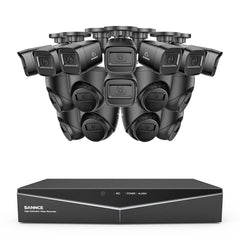 1080p 16CH Analog Überwachungskamera & DVR Set, 16 Stück Schwarz Außen Kamera, Intelligente Bewegungserkennung, 100ft Infrarot Nachtsicht, IP67 Wasserdicht