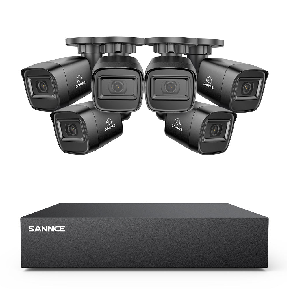 5MP 8-Kanal Wired Security DVR System mit 6pcs 2MP Outdoor Bullet CCTV-Kameras, Smart Human / Vehicle / Motion Detection