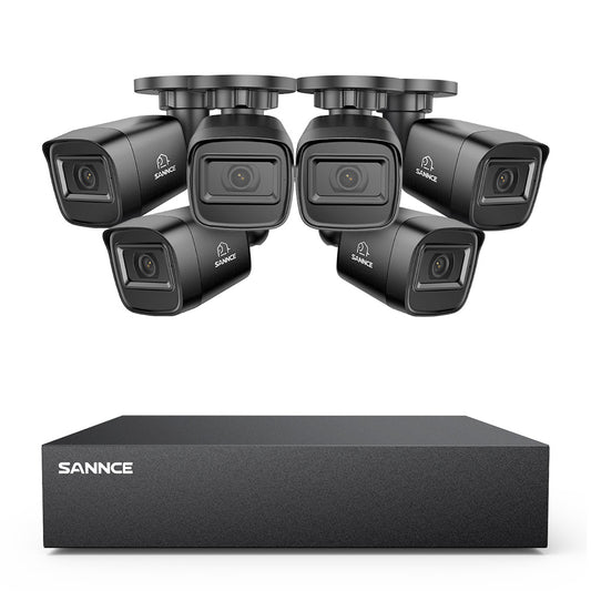 5MP 8-Kanal Wired Security DVR System mit 6pcs 2MP Outdoor Bullet CCTV-Kameras, Smart Human / Vehicle / Motion Detection