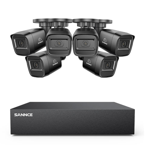 5MP 8-Kanal Wired Security DVR System mit 6pcs 2MP Outdoor Bullet CCTV-Kameras, Smart Human / Vehicle / Motion Detection