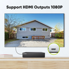1080p 8CH PT Überwachungkamera Set, 4 Stück PT außen CCTV Kamera & Hybrid 5-in-1 DVR, 100ft Nachtsicht, Bewegungserkennung, IP65 Wasserdicht