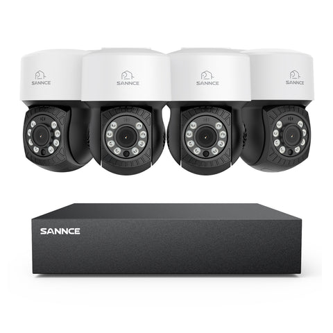 1080p 8CH PT Überwachungkamera Set, 4 Stück PT außen CCTV Kamera & Hybrid 5-in-1 DVR, 100ft Nachtsicht, Bewegungserkennung, IP65 Wasserdicht