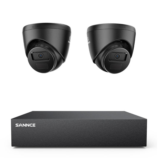 1080p 8CH Turret Überwachungskamera Set, 2 Stück 2MP Turret Kamera & Hybrid 5-in-1 DVR, Intelligente Bewegungserkennung, Fernzugriff