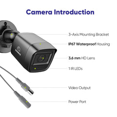 Certified Refurbished 2MP 4 Stück Outdoor Bullet CCTV Kameras, intelligente Erkennung von Personen/Fahrzeugen/Bewegungen (4-Pack)