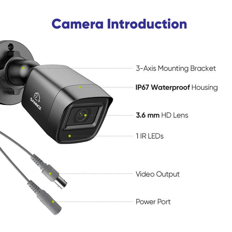 2MP 2 Stück Outdoor Bullet CCTV Kameras, intelligente Erkennung von Personen/Fahrzeugen/Bewegungen (2-Pack)