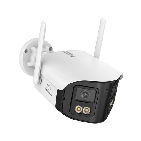 FDQ400 4K 10-Kanal-Dual-Lens-PoE-Sicherheitskamerasystem, 8MP NVR + 2× 4MP WLAN- und PoE-IP-Kameras, 170° Ultraweitwinkel, Vollfarb-Nachtsicht bei extrem wenig Licht, Zwei-Wege-Audio, KI-Personenerkennung