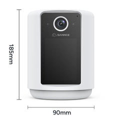 SANNCE 2K batteriebetriebene kabellose IP-Kamera mit 2,4-Zoll-Bildschirm, sanftes Nachtlicht, One-Click-Ruf, Zwei-Wege-Audio WiFi-Baby-Monitor für Home Security Baby/Hund/Katze/Welpe, Nachtsicht, AI Motion Detection