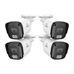 4 STÜCK 5MP Full HD PoE IP-Sicherheitskamera, Nachtsicht, erweiterte Erkennung, IP67 wasserdicht