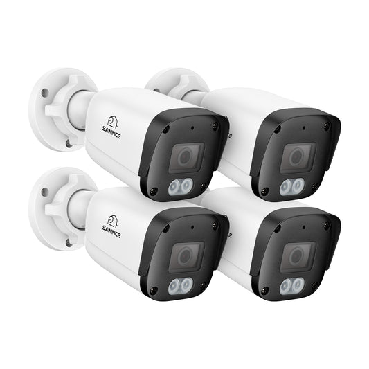 4 STÜCK 5MP Full HD PoE IP-Sicherheitskamera, Nachtsicht, erweiterte Erkennung, IP67 wasserdicht