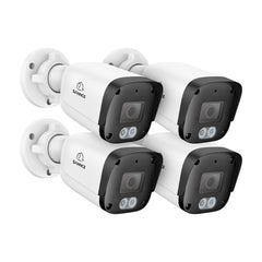 4 STÜCK 5MP Full HD PoE IP-Sicherheitskamera, Nachtsicht, erweiterte Erkennung, IP67 wasserdicht