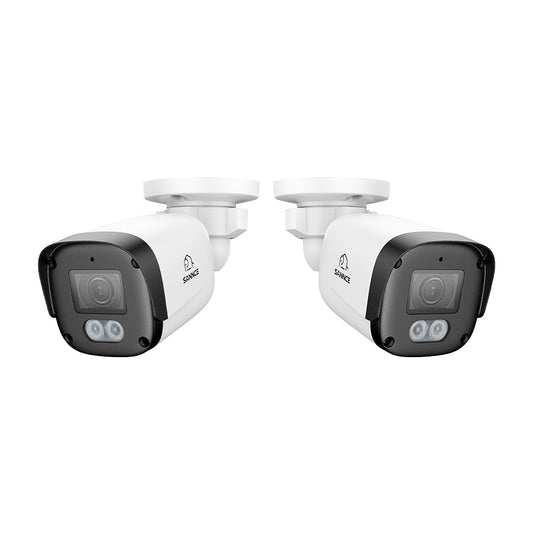 2 STÜCK 3MP Full HD PoE IP Bullet-Überwachungskamera, Zweiwegekommunikation