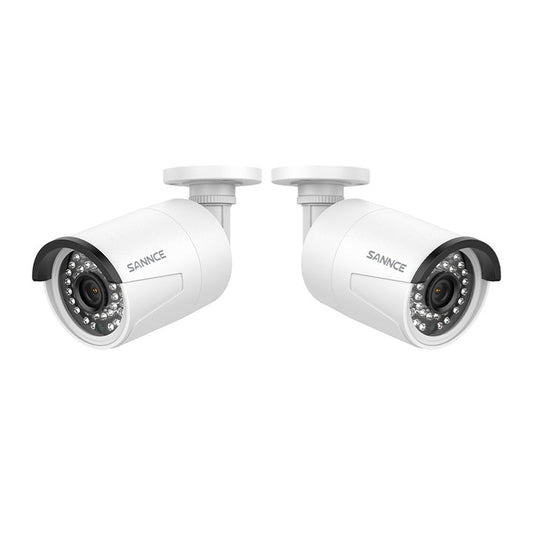 Zertifiziert überholt 5MP Außen/Innen POE Kamera mit Metallgehäuse, IP66 Wasserdicht, für SANNCE N98PBD/N96PBK NVR (2 Stück)