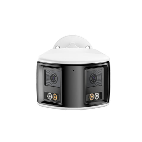 FCD800 - 8MP UHD-Doppelobjektiv-PoE-Überwachungskamera für den Außenbereich, 180°-Panoramablick, intelligente Nachtsicht mit Doppellicht, Zweiwege-Audio, aktive Sirene und Alarm, Personen- und Fahrzeugerkennung, IP67