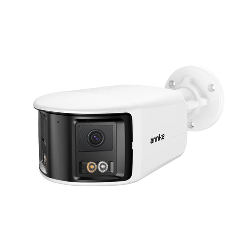 FCD800 - 8MP UHD-Doppelobjektiv-PoE-Überwachungskamera für den Außenbereich, 180°-Panoramablick, intelligente Nachtsicht mit Doppellicht, Zweiwege-Audio, aktive Sirene und Alarm, Personen- und Fahrzeugerkennung, IP67