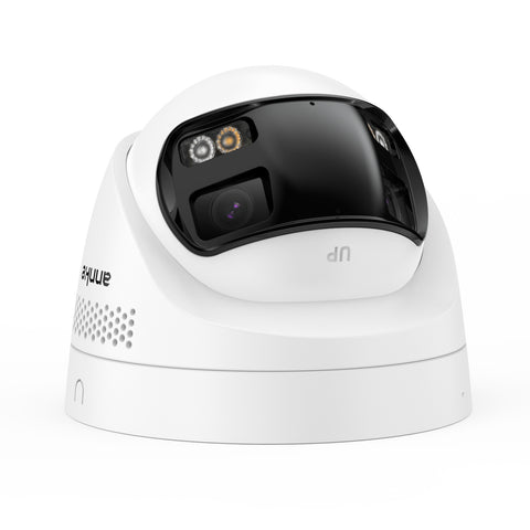 FCD800 - 8MP UHD-Doppelobjektiv-PoE-Überwachungskamera für den Außenbereich, 180°-Panoramablick, intelligente Nachtsicht mit Doppellicht, Zweiwege-Audio, aktive Sirene und Alarm, Personen- und Fahrzeugerkennung, IP67