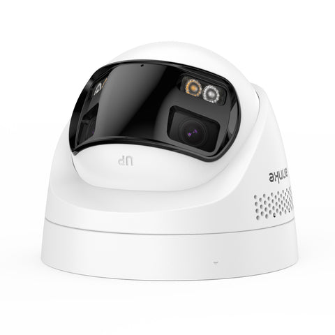 FCD800 - 8MP UHD-Doppelobjektiv-PoE-Überwachungskamera für den Außenbereich, 180°-Panoramablick, intelligente Nachtsicht mit Doppellicht, Zweiwege-Audio, aktive Sirene und Alarm, Personen- und Fahrzeugerkennung, IP67