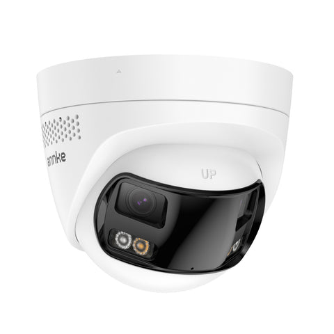 FCD800 - 8MP UHD-Doppelobjektiv-PoE-Überwachungskamera für den Außenbereich, 180°-Panoramablick, intelligente Nachtsicht mit Doppellicht, Zweiwege-Audio, aktive Sirene und Alarm, Personen- und Fahrzeugerkennung, IP67