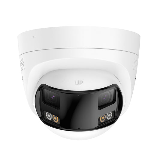ANNKE FCD800 - 8MP UHD-Doppelobjektiv-PoE-Überwachungskamera für den Außenbereich, 180°-Panoramablick, intelligente Nachtsicht mit Doppellicht, Zweiwege-Audio, aktive Sirene und Alarm, Personen- und Fahrzeugerkennung, IP67