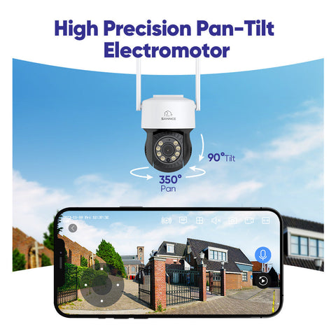 10-Kanal Wireless PT Sicherheitskamerasystem, 5MP NVR mit 10.1'' LCD Monitor, schwenk- und neigbare IP-Kameras, AI Human Detection, Fernzugriff, Smart Motion Alerts, Arbeit mit Alexa