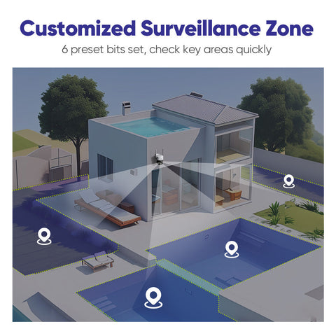 10-Kanal Wireless PT Sicherheitskamerasystem, 5MP NVR mit 10.1'' LCD Monitor, schwenk- und neigbare IP-Kameras, AI Human Detection, Fernzugriff, Smart Motion Alerts, Arbeit mit Alexa