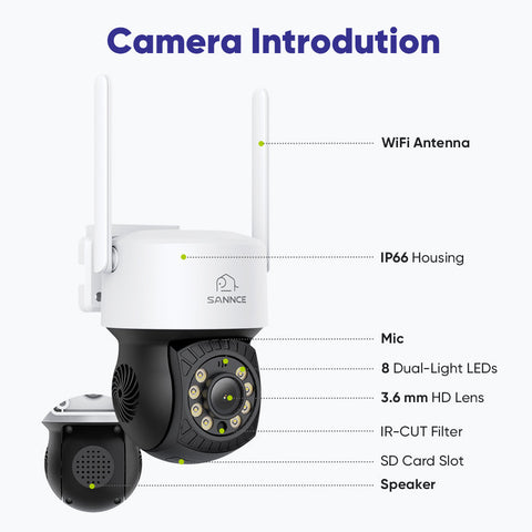 10-Kanal Wireless PT Sicherheitskamerasystem, 5MP NVR mit 10.1'' LCD Monitor, schwenk- und neigbare IP-Kameras, AI Human Detection, Fernzugriff, Smart Motion Alerts, Arbeit mit Alexa