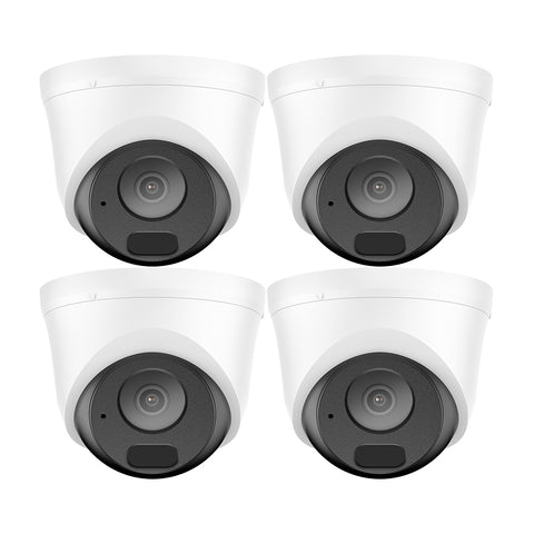 4 STÜCK 5MP Full HD PoE IP-Sicherheitskamera, Nachtsicht, erweiterte Erkennung, IP67 wasserdicht
