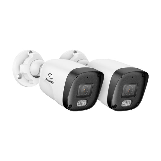 2 STÜCK 3MP Full HD PoE IP Bullet-Überwachungskamera, Zweiwegekommunikation