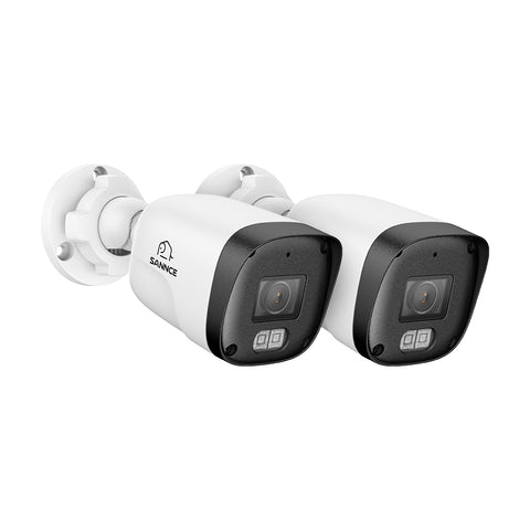 2 STÜCK 3MP Full HD PoE IP Bullet-Überwachungskamera, Zweiwegekommunikation