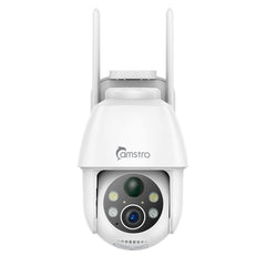 Camstro 3MP Outdoor-Sicherheits-IP-Kamera mit Solarbetrieb, 5200mAh Akku, 130° Ultraweitwinkel, Farbnachtsicht, intelligente Personen- und Fahrzeugerkennung, Zwei-Wege-Audio, kompatibel mit Alexa und Google Assistant