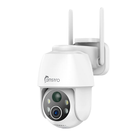 Camstro 3MP Outdoor-Sicherheits-IP-Kamera mit Solarbetrieb, 5200mAh Akku, 130° Ultraweitwinkel, Farbnachtsicht, intelligente Personen- und Fahrzeugerkennung, Zwei-Wege-Audio, kompatibel mit Alexa und Google Assistant