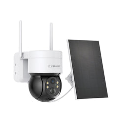 2 Stück WLAN IP Überwachungskamera Aussen Akku mit Solarpanel, 4MP Super HD (2560x1440), 350°/90° PT Schwenkbar, Farbnachtsicht, 2-Wege-Audio, Kompatibel mit Alexa